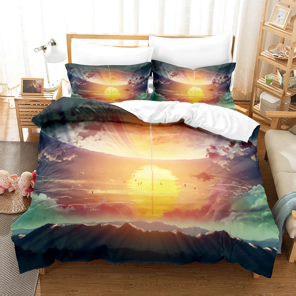 

Japan 3D Anime 5 Centimeters Per Second Bedding Sets Duvet Cover Set With Pillowcase Twin Full Queen King Bedclothes Bed Linen
