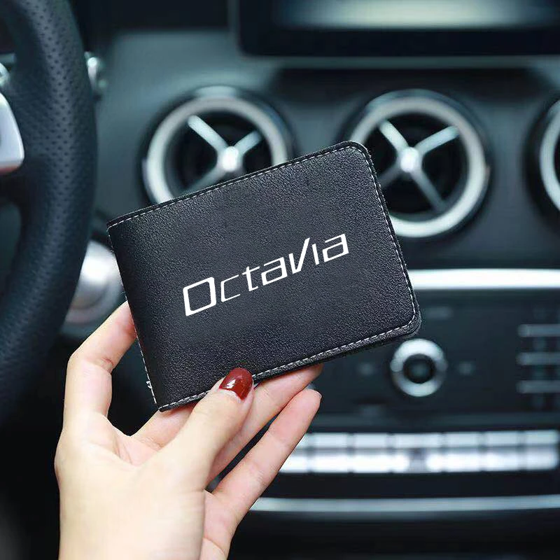 

PU Leather Car Driving Documents Case Credit Card Holder For Skoda Octavia RAPID Superb Fabia Kodiaq Kamiq Karoq