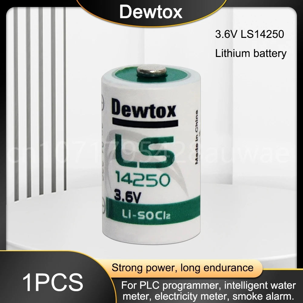 1PCS Dewtox LS14250 L14250 ER14250 14250 1/2AA TL-5902 3.6V Lithium Battery for PLC CNC Machine Tools Gas Meter Real Time Clock