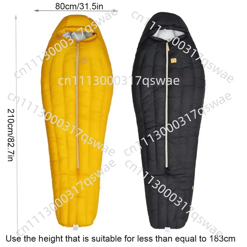 Ultra-light Mummy-style Winter Sleeping Bag, Duck Down Filled, Waterproof Nylon, Suitable for Outdoor Camping