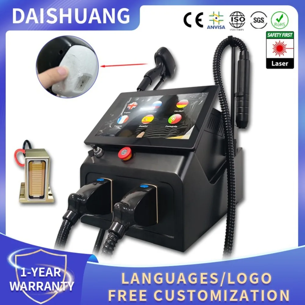 

2025 Newest Q Switch 2-in-1 Picosecond 808 Epilator Diode La-ser Equipment Tattoo Removal Hair Permanent Pigment Acne Removal