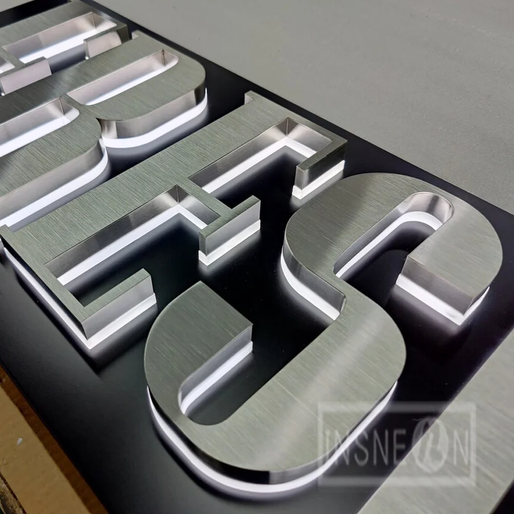 Custom Personalized 3D LED Backlit Letters Sign Metal for Business Outdoor Waterproof Illuminated Advertising Signage