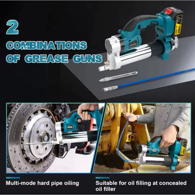 21V Brushless Motor Cordless Grease Gun Portable 400g Cartridge Automatic Grease Injection Tool
