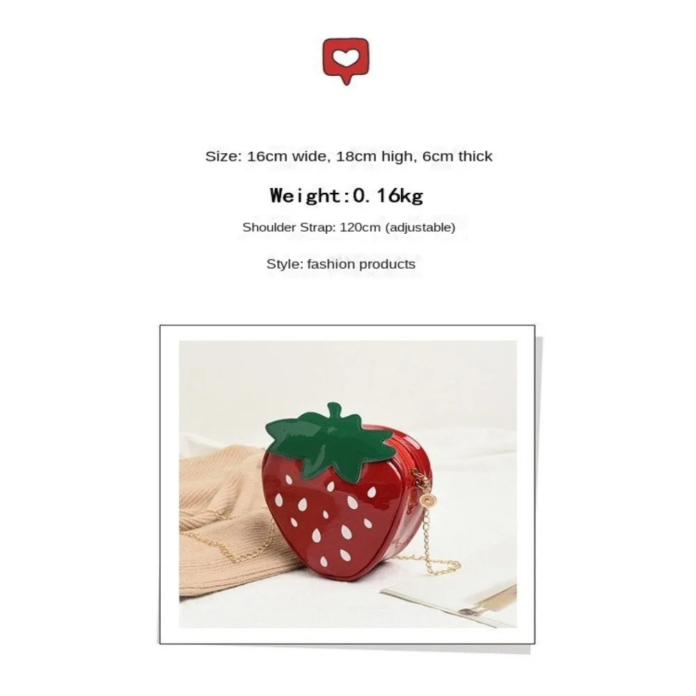 Women Shoulder Bag Strawberry Shape Designer Bag New Fashion Pu Leather Chain Crossbody Bag Girls Cute Fruit Purses and Handbag