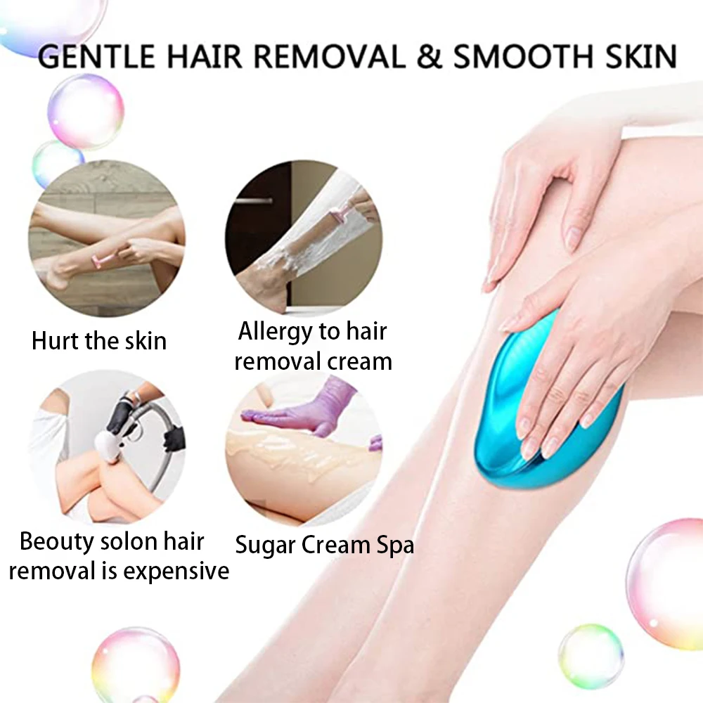 2022 New Crystal Physical  Hair Removal Safe Epilator Easy Cleaning Reusable Body Glass Beauty Depilation Tool For Men Women