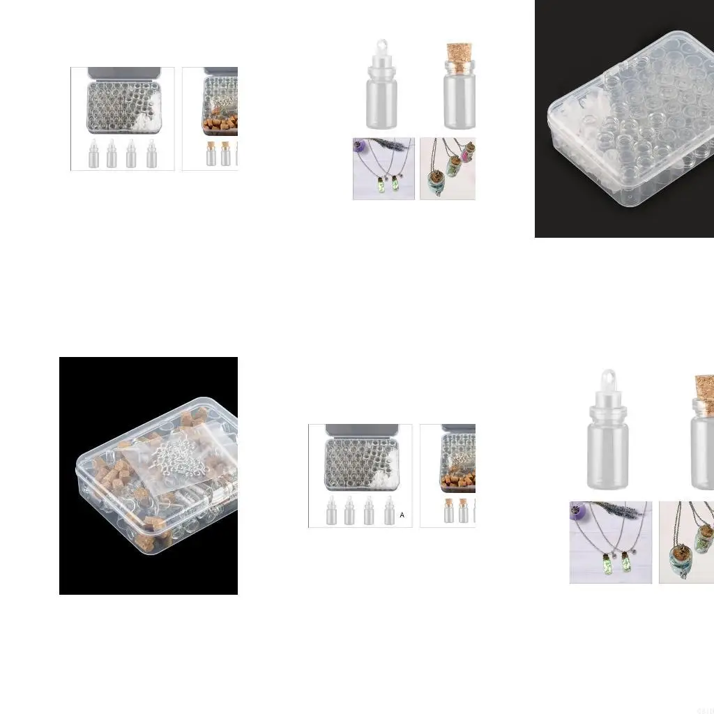 

Set of 50 Clear Glass Bottles Crafting Ornament Party Supplies for Art Projects