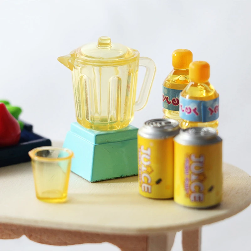 {YY30} 6 Pcs/Set 1/12 Dollhouse Miniature Accessories Kitchen Mini Juicer Beverage Model