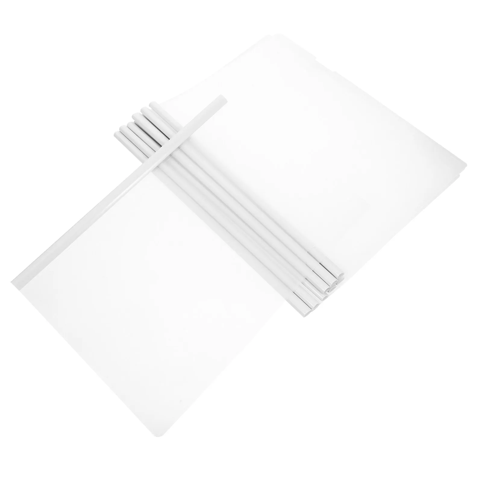 

10Pcs File Folder Sliding Bars Transparent Document Organizer Report Covers Paper Holder Office Folder Secure Clip