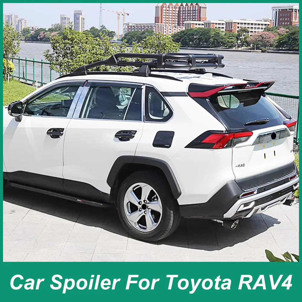 Для Toyota RAV4 2020-2023 задний спойлер на крышу крышка багажника спортивный дизайн хвостовое крыло наружное украшение модифицированный АБС-пластик черный карбон