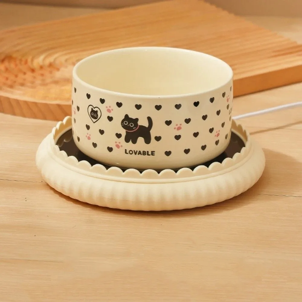 

Cartoon Heated Pet Water Dispenser Constant Temperatur Ceramics Heated Dog Water Bowl Intelligent Quiet Cat Heating Bowl Indoor