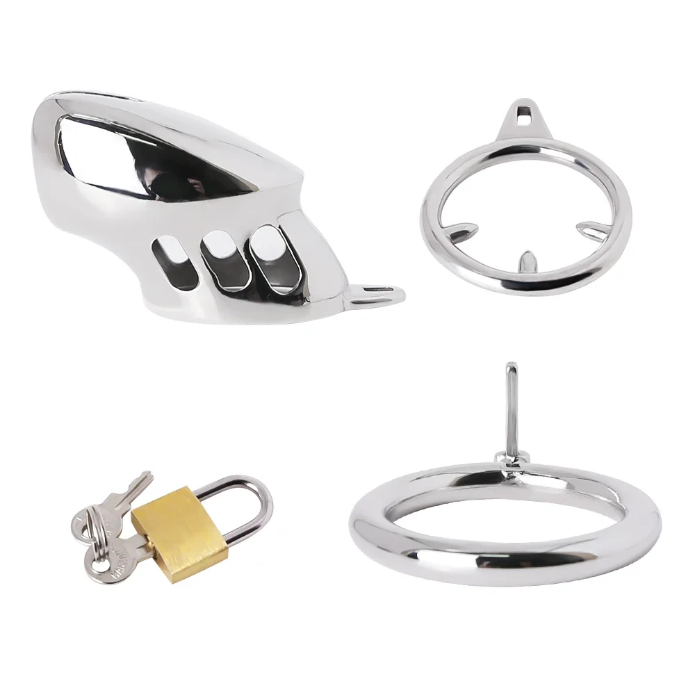 BEST SELL bdsm Bondage Spiked Cock Ring Stainless Steel Metal Male Chastity Cage Penis Massager For Men Masturbation Sex Toys