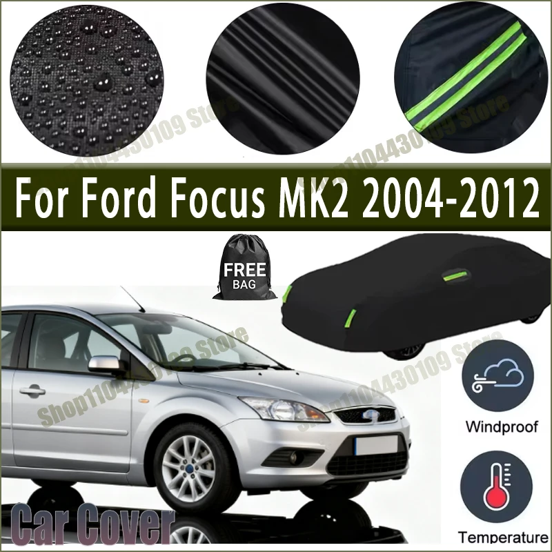 

For Ford Focus MK2 2004-2012 Car Cover Waterproof UV Protection All Weather Dustproof Snow Rain Cover 190T Polyester