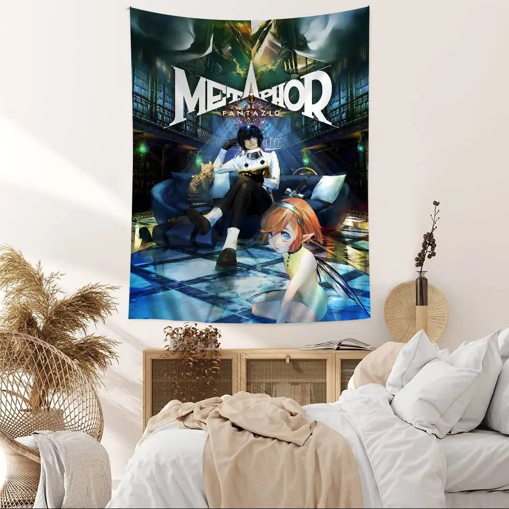 أنيمي لعبة Metaphor Refantazio نسيج الفن الطباعة اليابانية قماش مزخرف جداري أنيمي الجدار الشنق ديكور المنزل