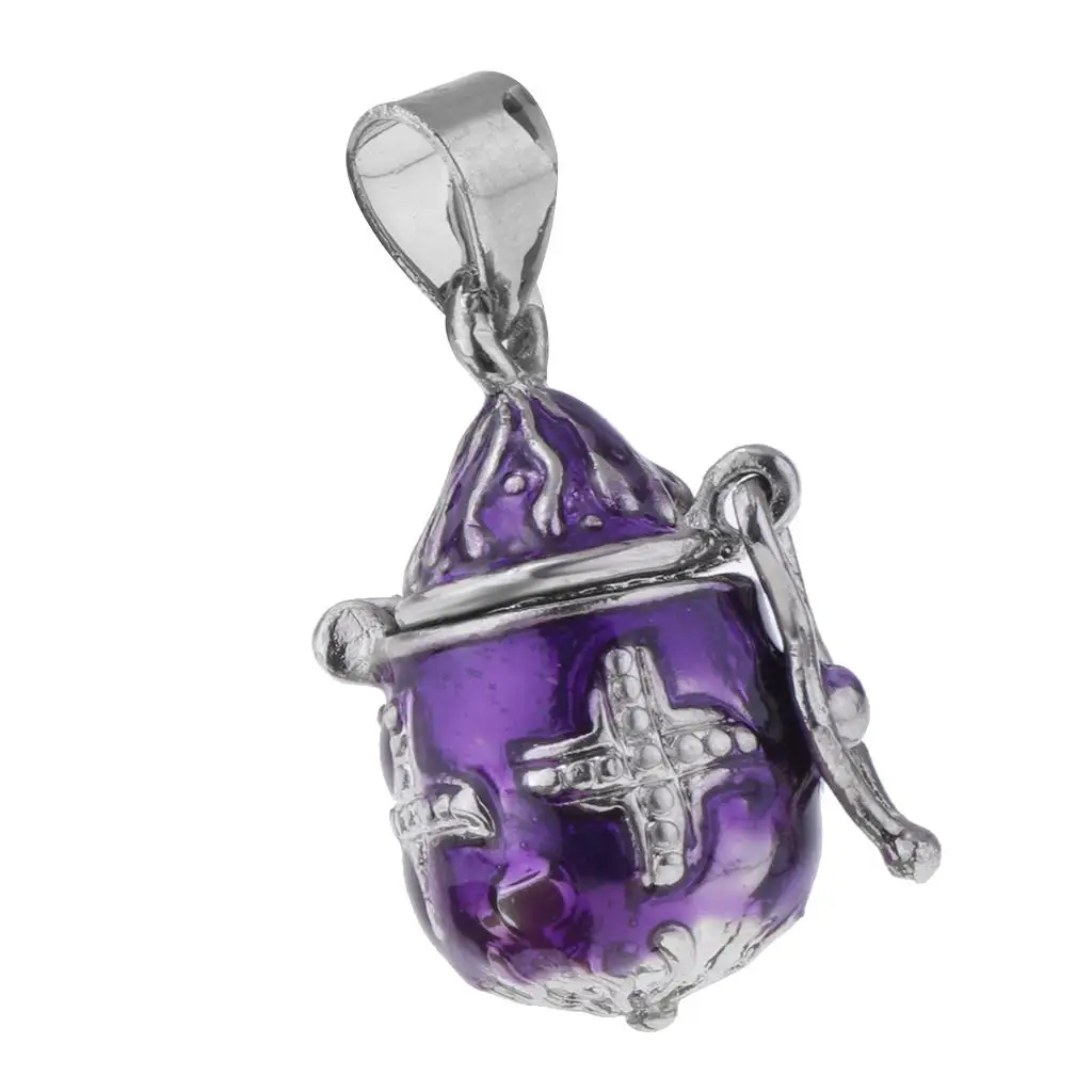 

Vintage Enamel Oval Cremation Locket Pendant Keepsake Urn Memorial Ash Pendant Human Pet Fit Necklace