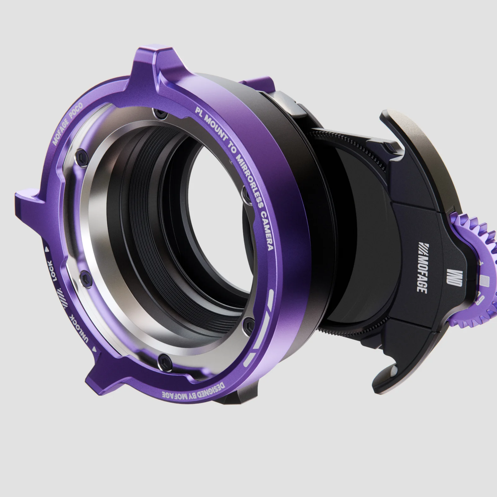 MOFAGE POCO II Drop-In Filter Adapter for PL EF Mount Lens to Sony FX3 /Canon RSC/Fuji XH2s/BMD 6K/Lumix S1H/ Red Komodo Cameras