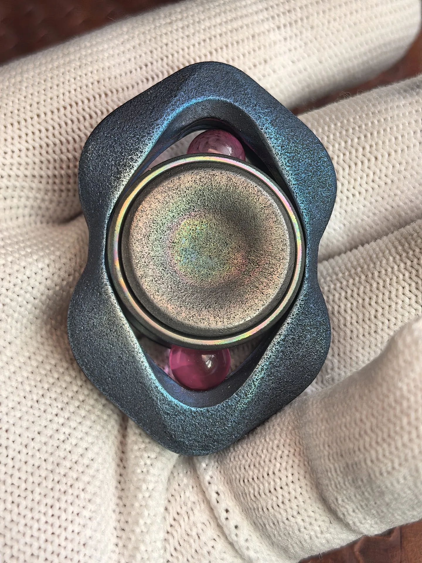 Used EDC Aurora Morning Star Gyro Aurora Titanium Sculpture EDC decompression toy