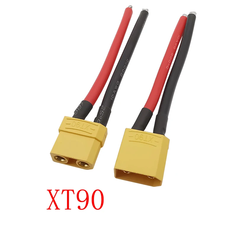 1Pcs XT90 XT90 Male Plug / Female Socket Connector With 10CM 10AWG Silicone Wire for RC Lipo Battery Drone Car Boat Toy DIY