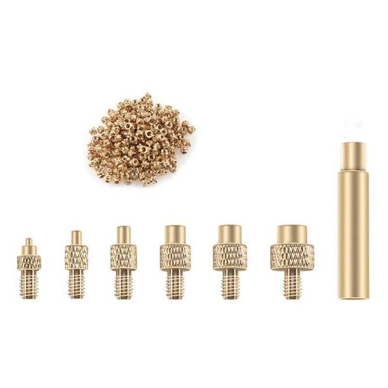 Heat Insert Nut Iron Tip M2-M8 Brass Thread Embedded Kit Heat Insertion Tool With M3 Nut For 3D Printer Soldering Iron Durable