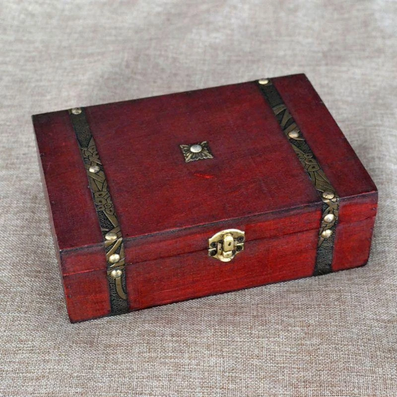 

Antique деревянная коробка для сокровищница настоль