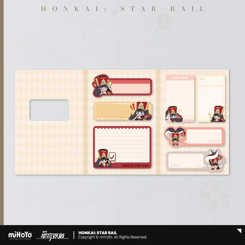 Anime Game Honkai Star Rail Official miHoYo Original Pom Exhibition Hall Series Convenience note set  Cosplay Birthday Gift