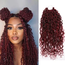 Goddess Passion Twist River Faux Locs Crochet Braids Hair Extensions Synthetic Soft Ombre Curly Ends Wavy Braiding Hair