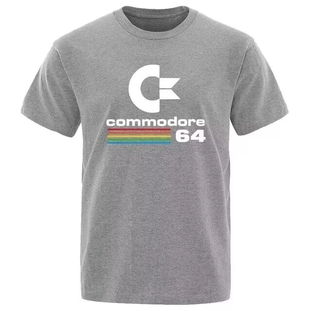 الصيف كومودور 64 طباعة تي شيرت C64 SID أميغا ريترو كول تصميم الشارع قصيرة الأكمام تي شيرت ملابس قطنية فضفاضة الرجال تي شيرت