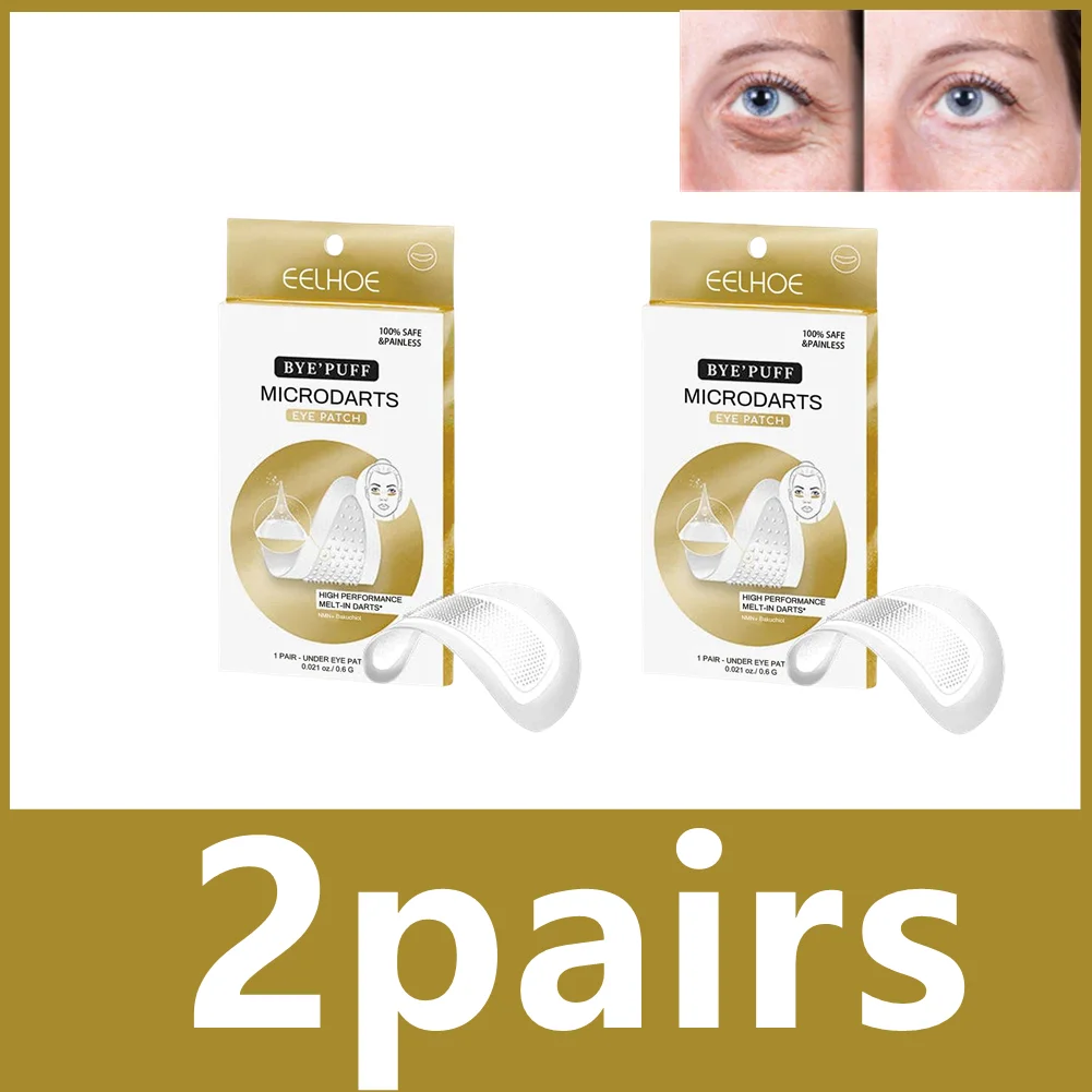 

1/2pairs Hyaluronic Acid Microneedle Eye Patches Mask Anti Wrinkle For Dark Circles Moisturizing Under Eye Gel Pads Skin Care