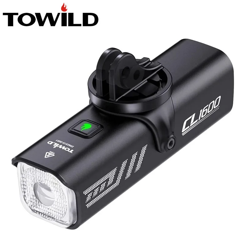 TOWILD 1600LM Bicycle Light 5000mAh Bike Light IPX6 Flashlight Aluminum Front Lamp Type-C Charging MTB Road Cycling Headlights