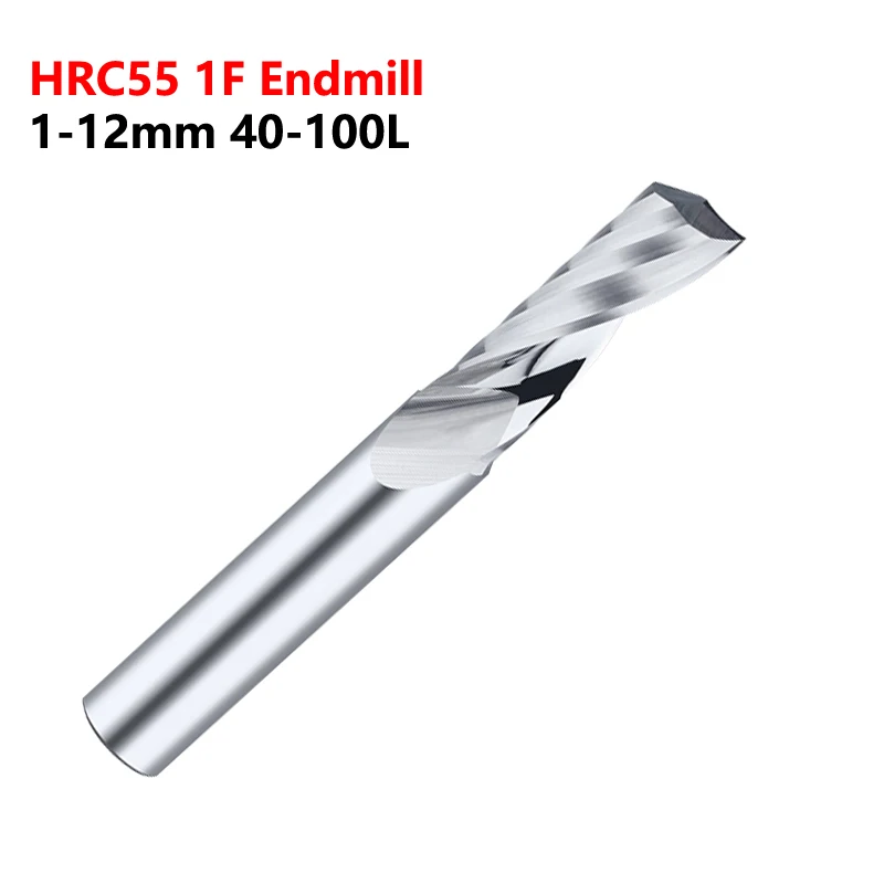 

OYYU HRC55 Одногранные твердосплавные концевые фрезы Фреза 1-12 мм Концевые фрезы из вольфрамовой стали с ЧПУ Спиральное фрезерование из сплава 40-100 л