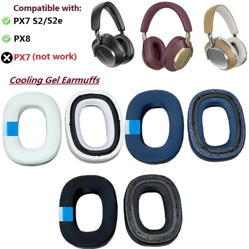 Coussinets d'oreille en Gel de refroidissement pour casque Bowers & Wilkins B & W PX7 S2/S2e/PX8, coussinets d'oreille de remplacement, prot�ge-oreilles
