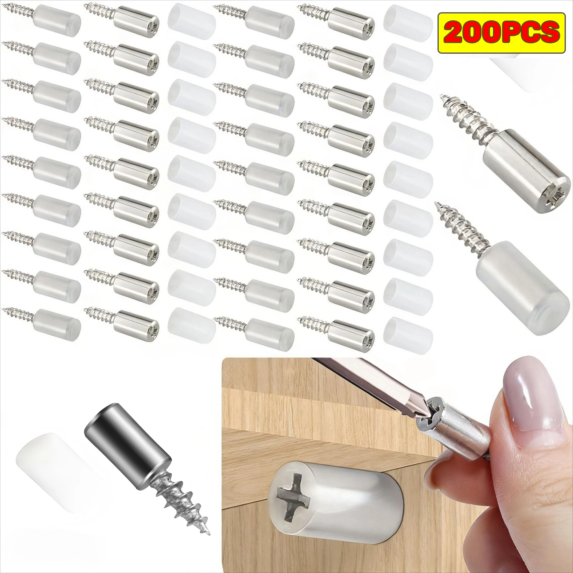 20-200PCS Cabinet Laminate Shelf Support Pegs with Non-Slip Sleeve, Self-Tapping Screws Layer Plate Holder for Wood Furniture