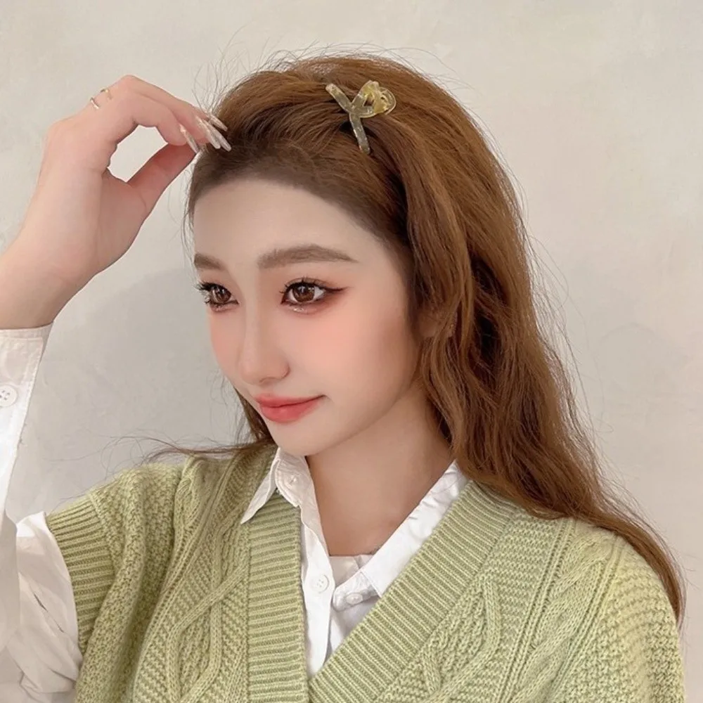 2PCS 2pcs Claw Hair Clip 4.5cm Jelly Semi Transparent Mini Shark Clip Cross Shaped Mini Size Hair Clips Set Half-Up Hairstyle