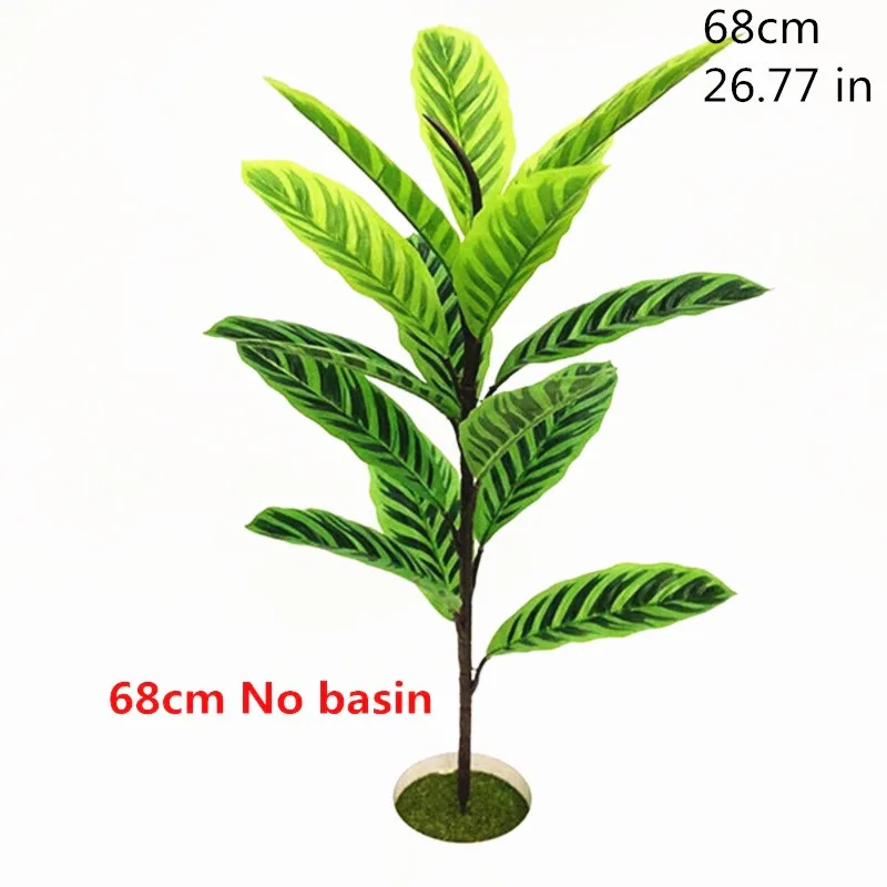 

68CM15 Leaf Artificial Green Plants Simulation Banyan Branch Plastic Craft Balcony Garden Hotel Office Party Home Deco Accessori