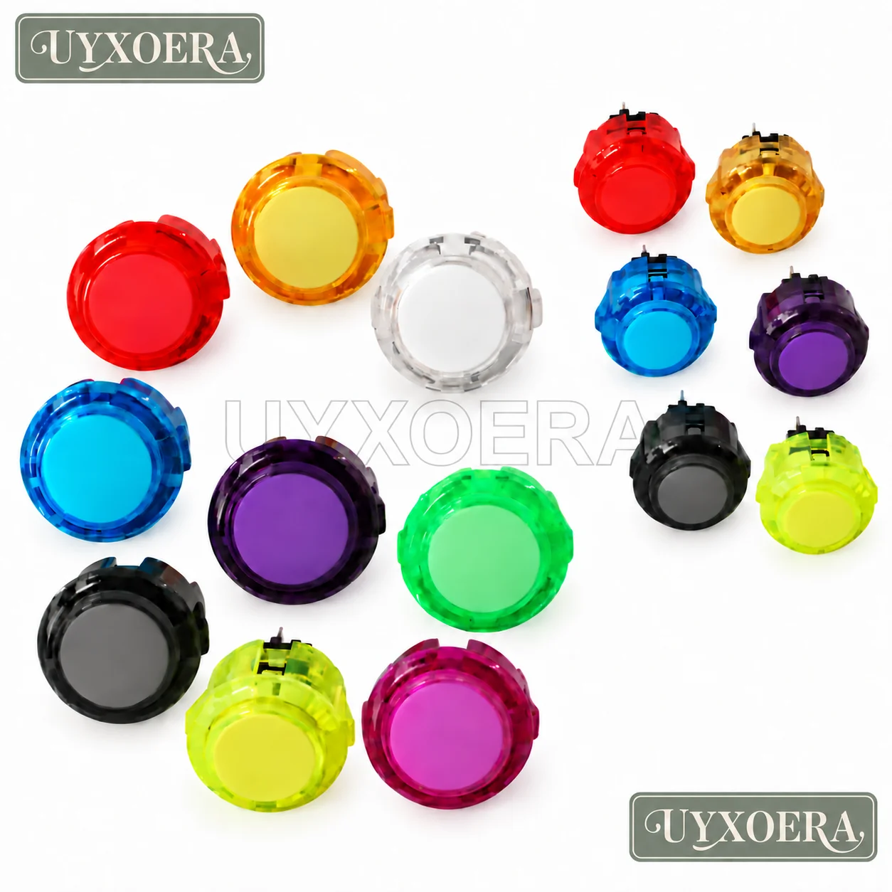 10PCS 24mm 30mm Transparent Arcade Push Buttons for Hitbox Fight Stick DIY Arcade Cabinet Controller