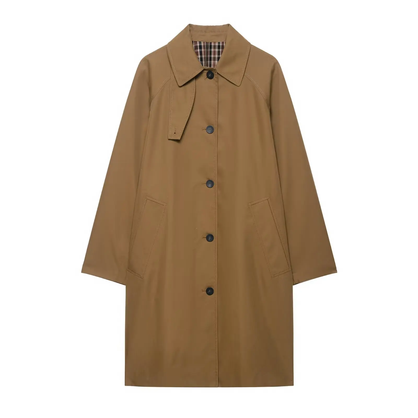 

Foreign Trade 2025 Autumn Women's Clothing Korean European and American Style Series Mid-length Trench Coat
