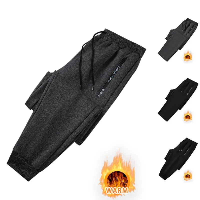 Winter Sports Pants Male Elastic Waist Running Fitness Trousers Keep Warm Breathable Solid Comfortable Jogging Gym Casual Pants