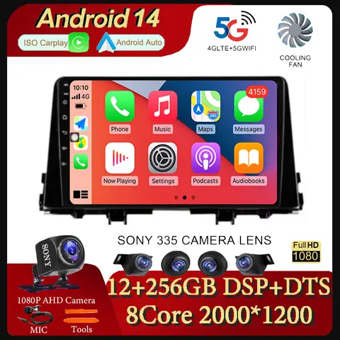9 인치 자동차 멀티미디어 플레이어 KIA Morning 3 Picanto 2016 2017 2018 2019 2020 Android 14 자동차 스테레오 자동차 라디오 GPS Carplay Auto