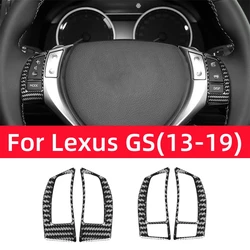 For Lexus GS 2013-2019 Interior Accessories Carbon Fiber Car Steering Wheel Switch Button Trim Cover Decoration Frame Stickers
