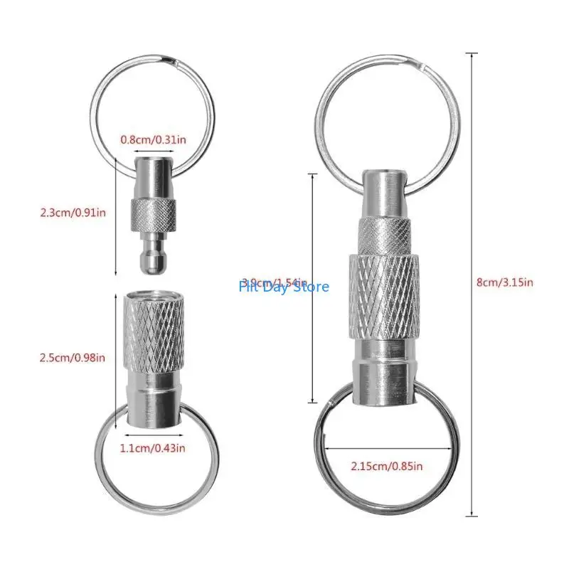 F92C Снижение Keyring Quick Metal Metal Keychain Double Rings функциональные
