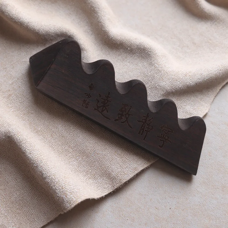 

Wooden Calligraphy Pen Holder Brush Rest Vintage Chinese Style Desk Decoration Pen Rack For Office Home Gift Use