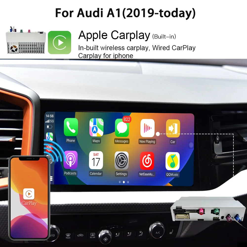 Wit-Up Air Carplay box for A1 2018-today Android box Wireless Carplay Module Bluetooth Carplay Adapter Car Play