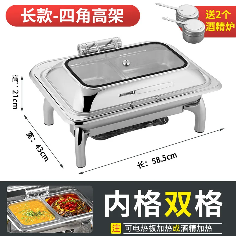 Hydraulic descent visual flip Buffy stove stainless steel electric buffet stove breakfast insulation stove