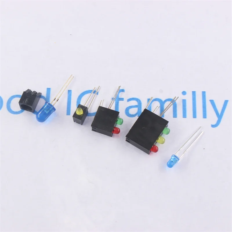 Support de lampe à trou F3mm LED1P 2P 3P, 50/20 pièces, avec perles LED, support à trois trous, rouge vert, jaune, bleu vert, siège de fixation PCB