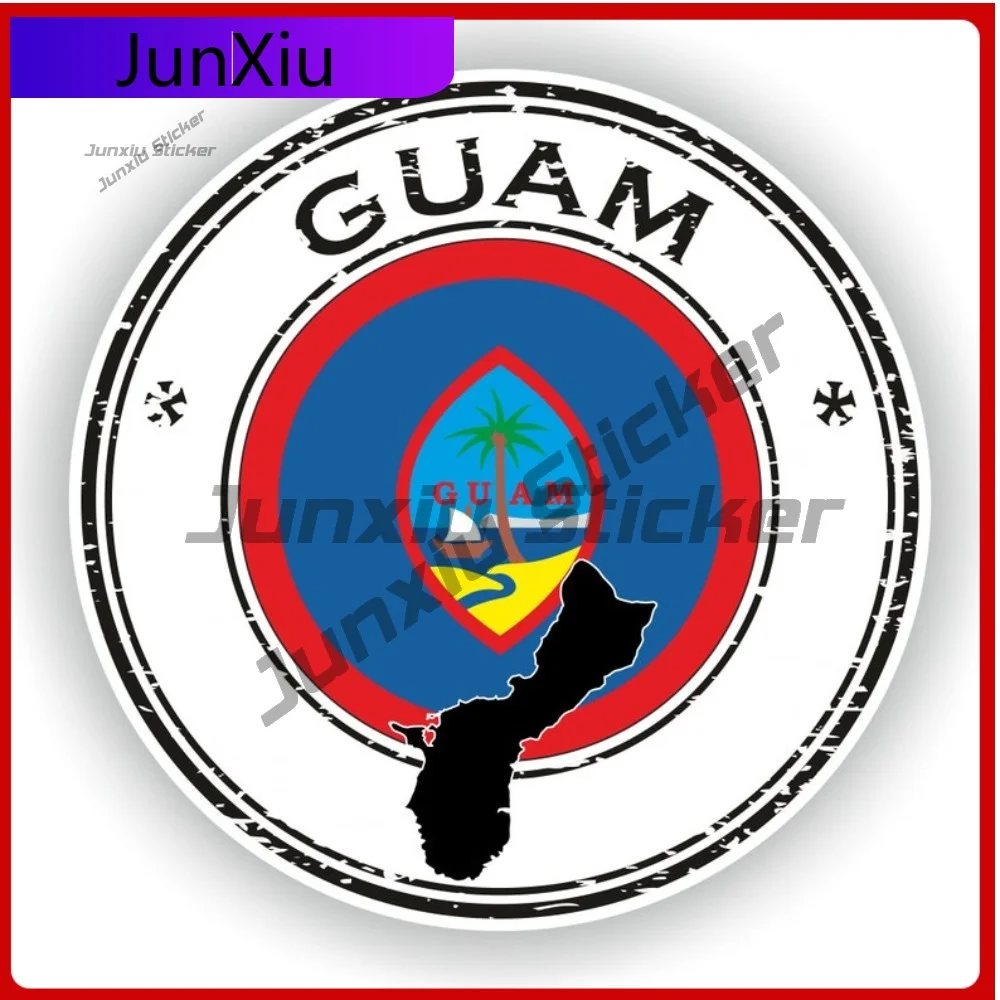 

With National Emblem Detail Guam Seal Round Flag Personalized Vehicle Decor Ideal On Suv Truck Camper Exterior Surfaces