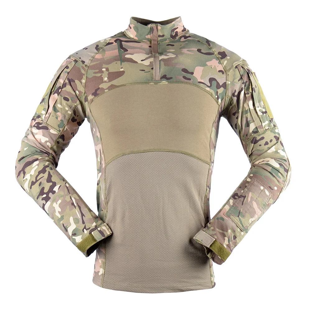 Fitness Running Sports Suit Long Sleeve Breathable Outdoor Hunting Combat Shooting Fight Camouflage Tactical Frog Sets Training