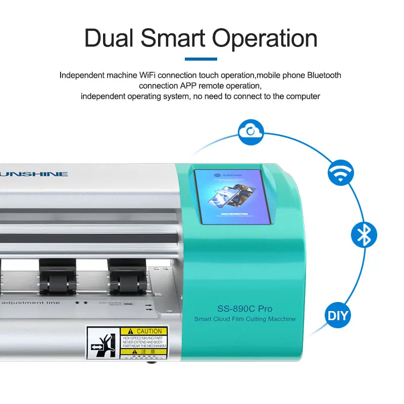 SUNSHINE SS-890C Pro Dual Intelligent Auto Cloud 12.9 Inch Smartphone Ipad Tablet Customized Film Cutting Machine