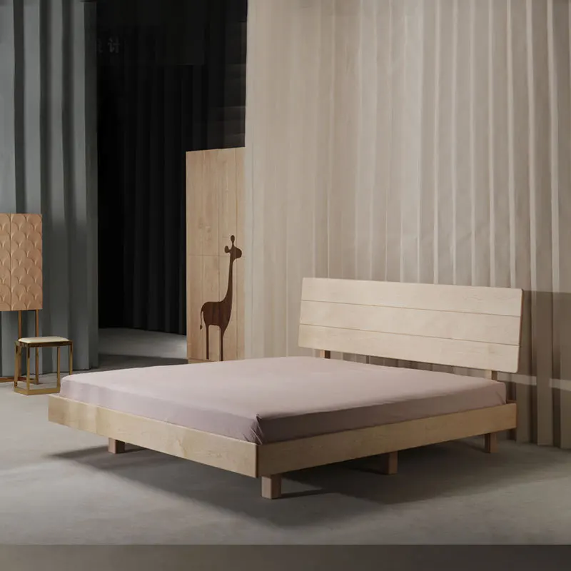 Nordic simple solid wood double bed cherry wood 1.5/1 wedding bed