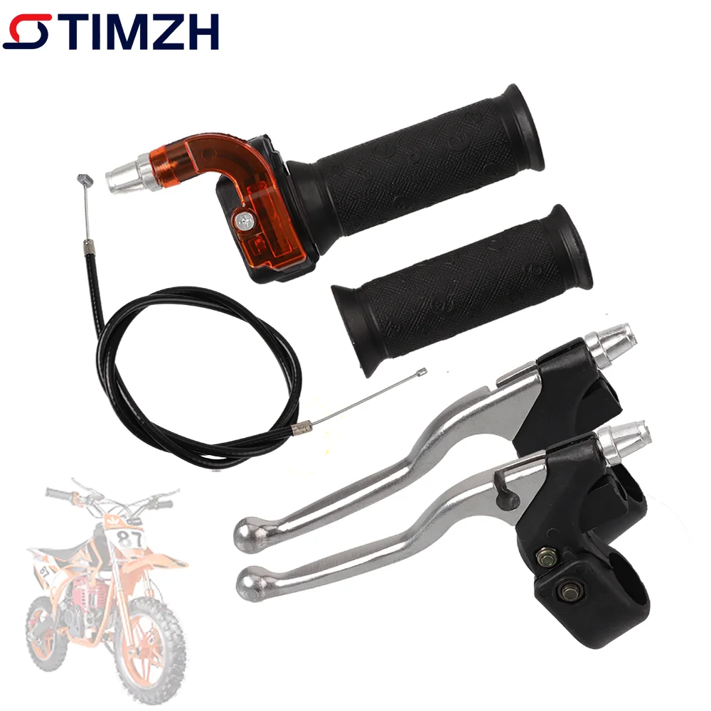 22 mm Gaspedalgriff-Set mit Bremskupplungshebelkabel für 2-Takt 47 cc 49 cc Pocket Bike Mini Moto Dirt Bike ATV Quad