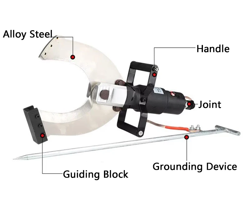 P-135C Cable Cutter Rechargeable Wireless Hydraulic Pump 120mm Cable Scissors Electric Cable Shear Wire Cutting Pliers