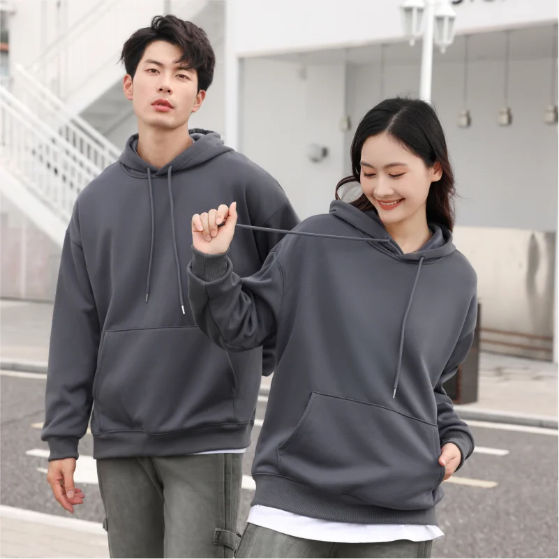 Winter Men And Women Velvet Warm Hoodies Custom Logo Company Team Casual Pullover Sweatshirt Embroidery Printing Brand Design